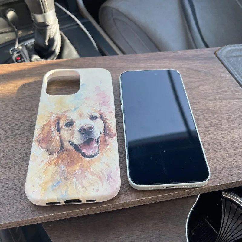 Handyhülle mit Aquarell-Porträt eines Golden Retrievers